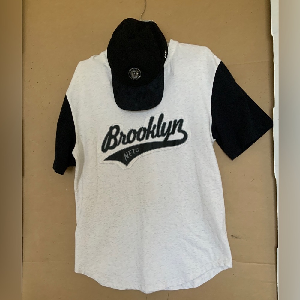 2 items. BROOKLYN NETS. NBA 920 cap & Shirt.